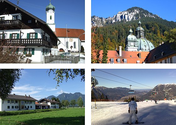 Ferien / Urlaub in den Alpen, Hotels, Ferienwohnungen